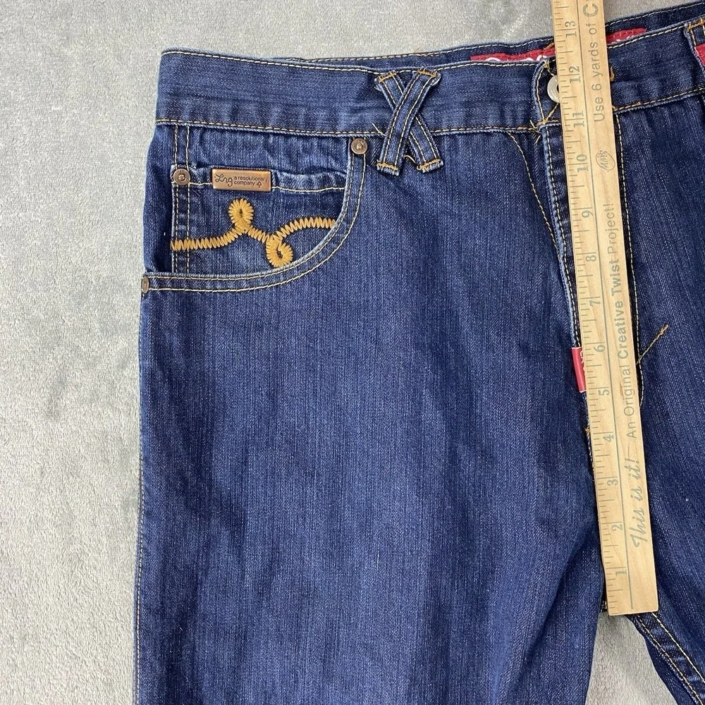 Vtg Lifted Research Group Jeans Mens 36x30.5 Blue Wolf Embroidered Y2K Baggy LRG